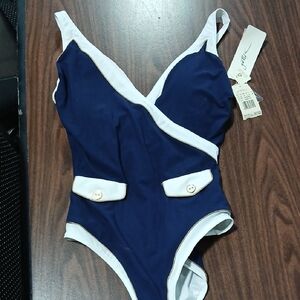 Gottex Navy and White Women's One Piece Swimsuit